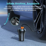 Two-in-One Car Tire Inflator and Charger with Digital Display