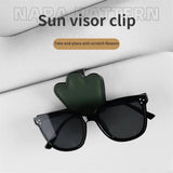 Clip de cuero multifuncional para visera de coche para gafas de sol y tarjetas