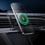 Cargador de coche inalámbrico magnético y soporte para teléfono - Soporte de carga rápida de 15 W compatible con la serie iPhone