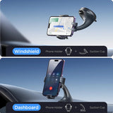 360° Rotation Car Phone Holder - Universal Dashboard & Windshield Mount with Strong Suction