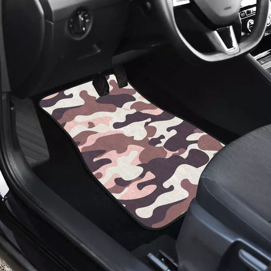Schicke Autofußmatten in Camouflage-Optik in Pink und Braun