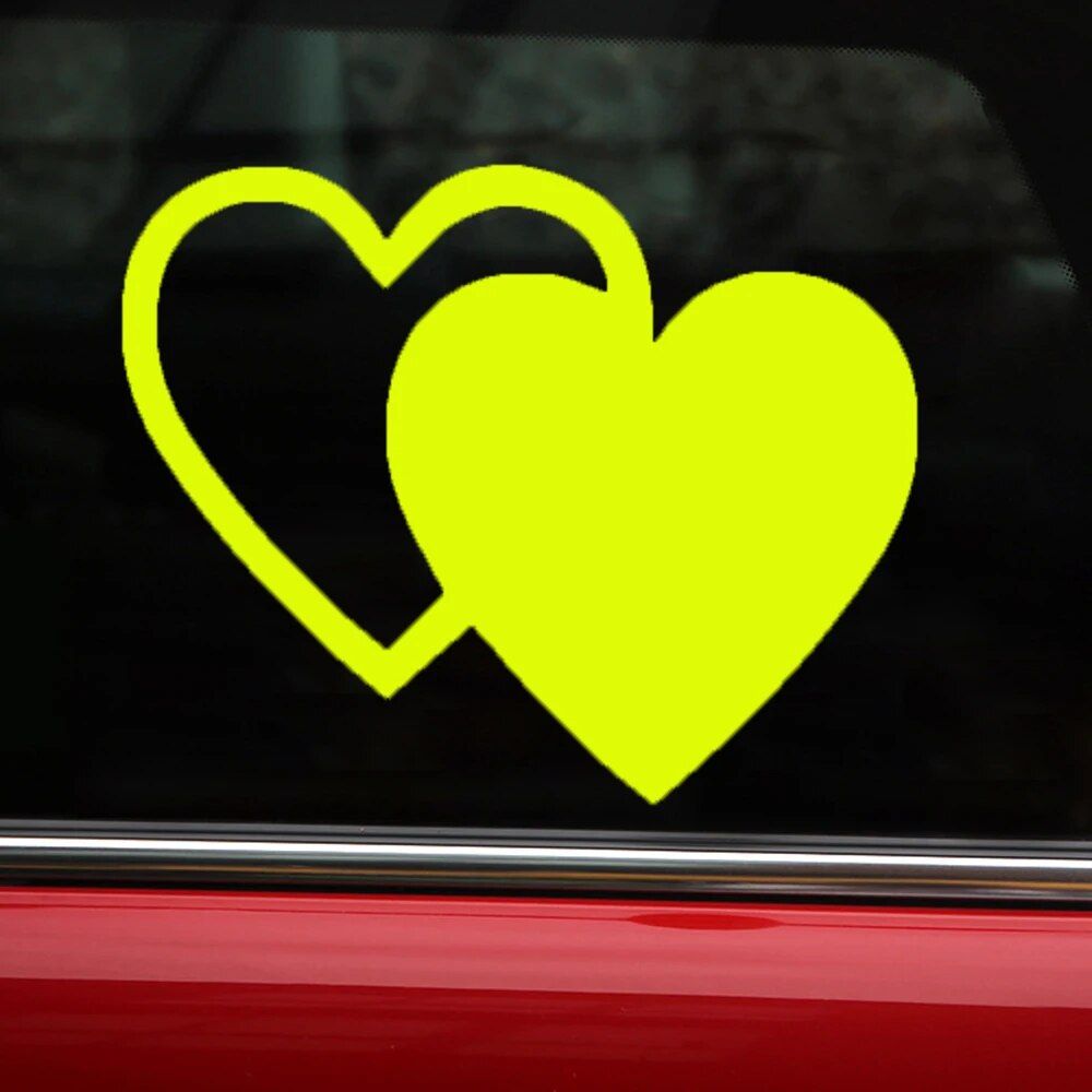 Reflective Love Heart Safety Decals