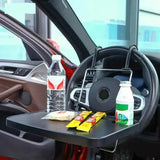 Klappbarer Auto-Lenkrad-Schreibtisch mit Getränkehalter und Laptop-Ablage