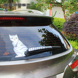Etiquetas engomadas reflexivas del coche del gato de la historieta con la cola móvil