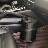 Bote de basura compacto y plegable para automóvil con tapa a presión y bolsillo de almacenamiento
