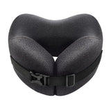 Almohada de viaje para el cuello con forma de U y espuma viscoelástica ajustable