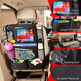 Backseat Organizer with Touchscreen Tablet Holder & Kick Mat Protector