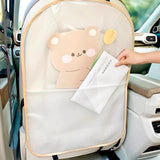 Alfombrilla para asiento de coche con dibujos animados de oso y conejo