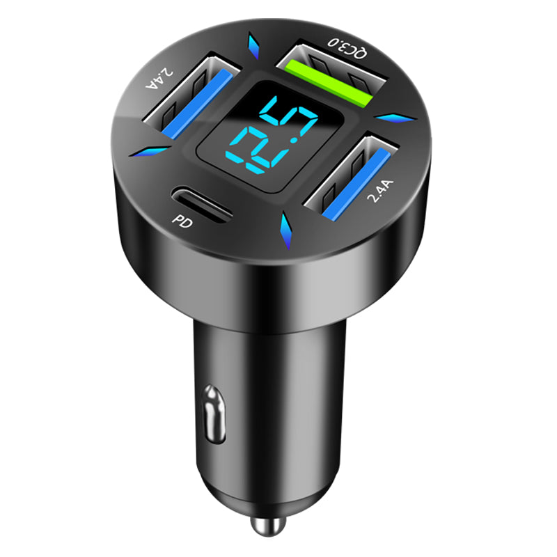 66W 4-Port USB-Autoladegerät | Schnelles Laden PD Quick Charge 3.0