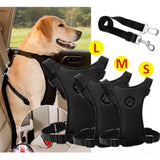 Adjustable Mesh Dog Harness with Safety Seat Belt & Snack Bag