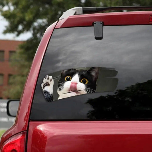 Calcomanía para coche con mascota alienígena agrietada con efecto 3D