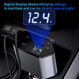 120W 4-in-1 Retractable Car Charger with USB-C and Dual USB Ports for iPhone & Android