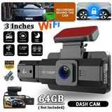 1080P HD Dash Cam with 360° Wide Angle, Night Vision, and G-Sensor