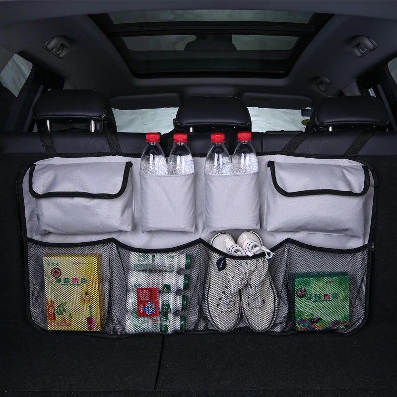 Organizador universal para maletero de coche con bolsa de almacenamiento ajustable para el asiento trasero
