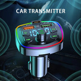 Bluetooth 5.0 Auto-FM-Transmitter mit Dual-USB-PD-Aufladung und MP3-Player mit LED-Hintergrundbeleuchtung