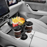 Rotatable Car Cup Holder Tray with Cell Phone Slot Multifunctional Car Organizer