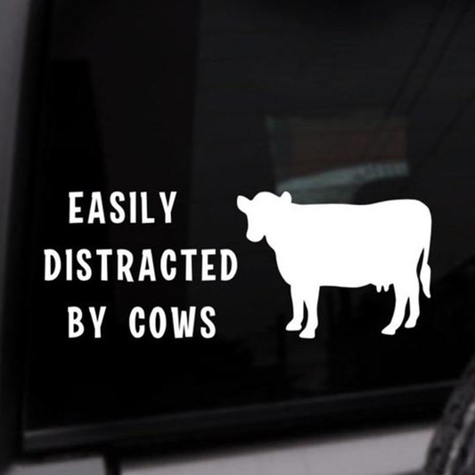 Monochrome Cow Obsession Car Sticker – Durable, Adhesive, and Artistic Vehicle Decal