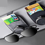 Soporte universal para gafas de sol de visera de coche de piel de ante con función de clip múltiple