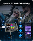 Transmisor FM Bluetooth 5.3 y reproductor de música Hi-Fi con cargador rápido para automóvil PD20W