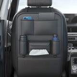 Bolsa de almacenamiento mejorada para el respaldo del asiento del automóvil con 6 bolsillos y portavasos y pañuelos
