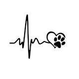 Cute ECG Heart & Paw Car Decal