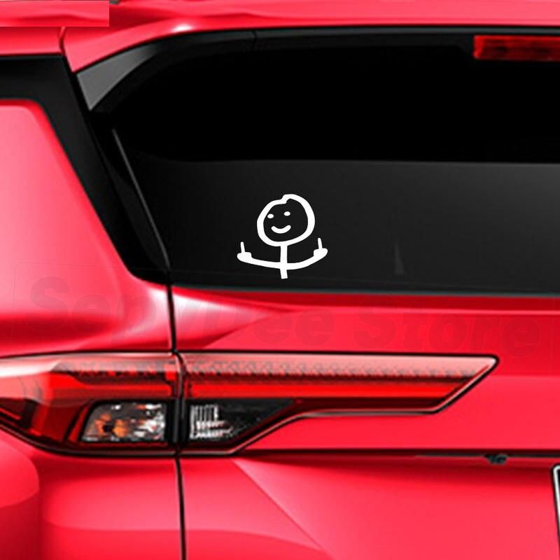 Reflective Cartoon Middle Finger Car Sticker - Personality Vinyl Decal ...