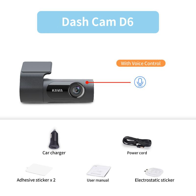 2K Dashcam mit 1440P Video, Sprachsteuerung &amp; 360°-Drehung, Nachtsicht