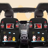 Protector de respaldo de asiento de coche de dibujos animados con almacenamiento para niños