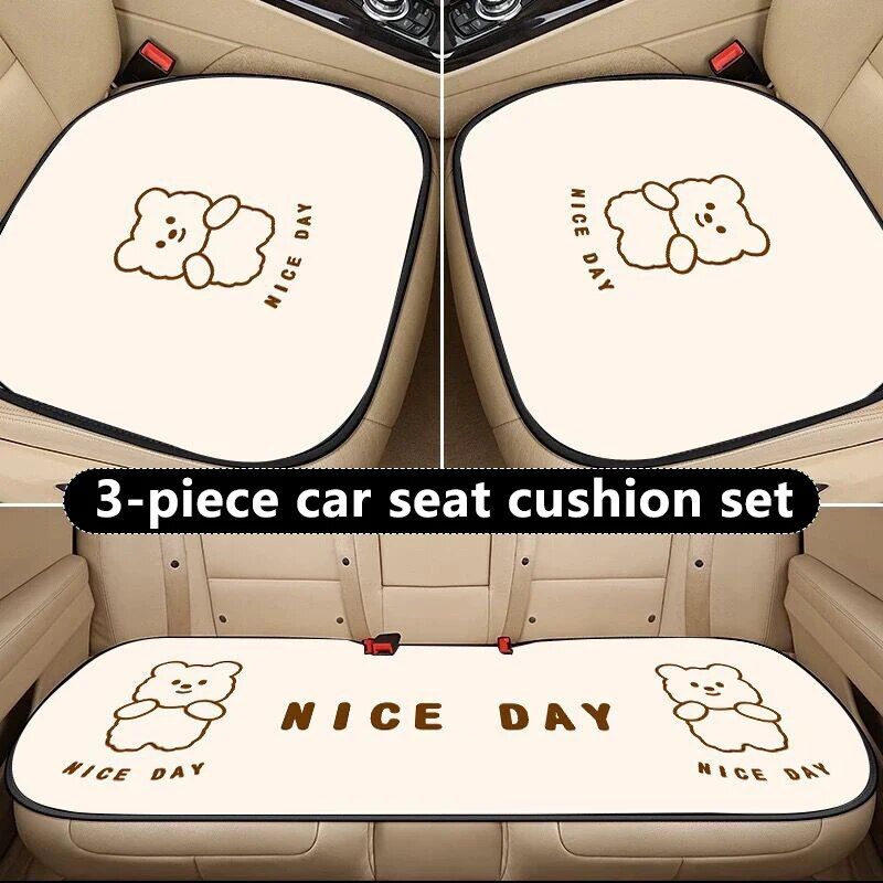 Cojines de asiento de coche "NICE DAY" de oso de dibujos animados