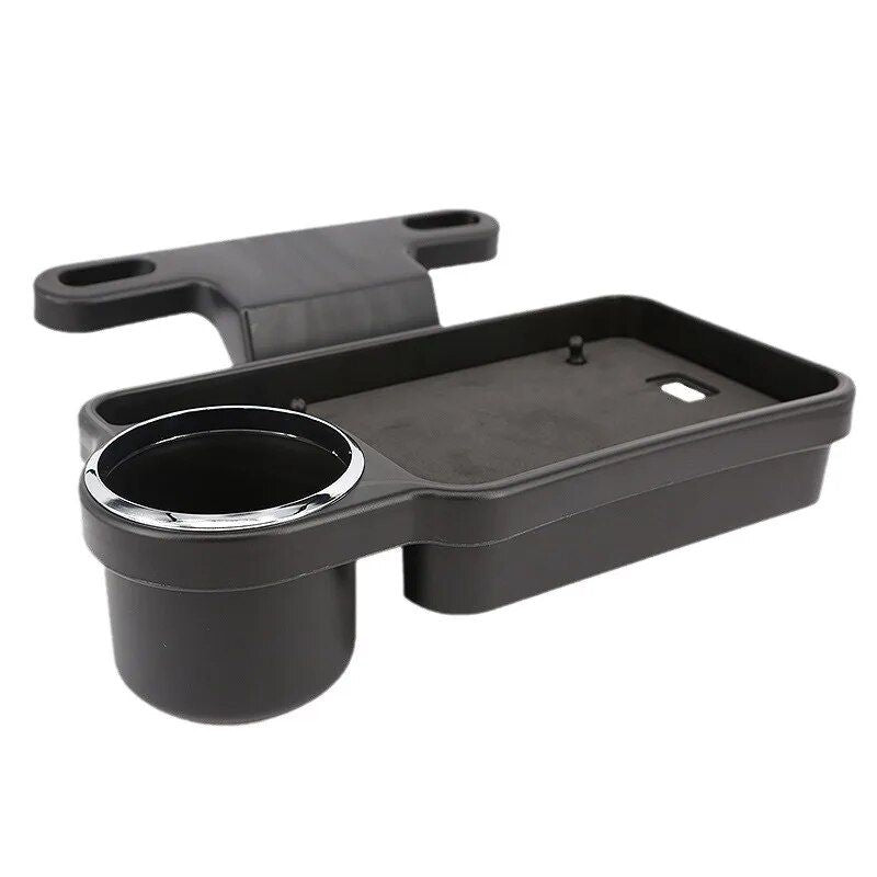 Bandeja de almacenamiento plegable para automóvil con taza para dos asientos y soporte para teléfono
