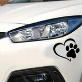 Adorable Heart & Paw Print Car Sticker