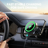 15W Magnetic Car Phone Holder with Fast Wireless Charging