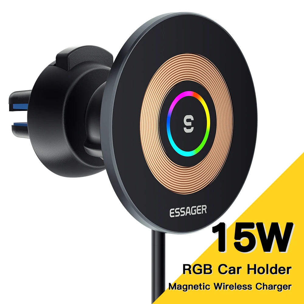 Cargador inalámbrico magnético para coche de 15 W para iPhone 14/13/12