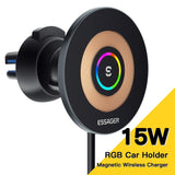 15W Magnetic Wireless Car Charger Phone Holder for iPhone 14/13/12 Series