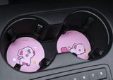 2-teilige Silikon-Untersetzer für Autotassen mit Cartoon-Tiermotiv