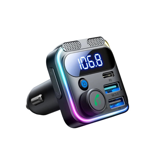 Bluetooth 5.3 FM-Transmitter-Autoadapter mit 48 W Schnellladung und Freisprechfunktion