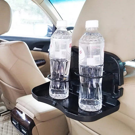 Organizador universal para asiento trasero de coche con bandeja plegable para comida y bebida