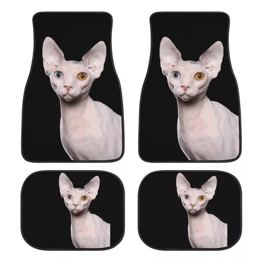 Universelles Auto-Fußmatten-Set mit Sphinx-Katzen-Aufdruck (4-teilig)