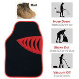 Universelle Auto-Fußmatten mit roter Einfassung und Haifischkiemenmuster