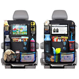 Protector de asiento trasero de coche con soporte para tableta con pantalla táctil y 9 bolsillos