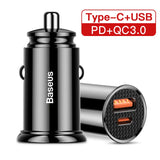 Cargador de coche USB de doble puerto de 30 W