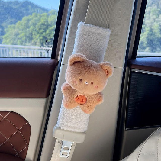 Muñeco de peluche, conejo, oso, cinturón de seguridad para el coche, funda para el hombro