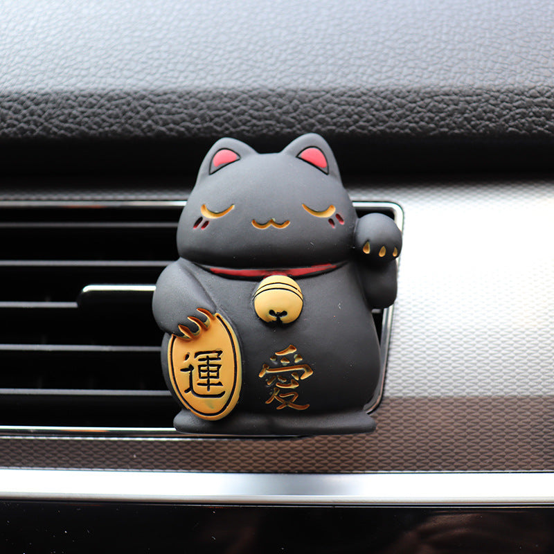 Ambientador para coche Lucky Cat, difusor de fragancia, Clip artístico de resina