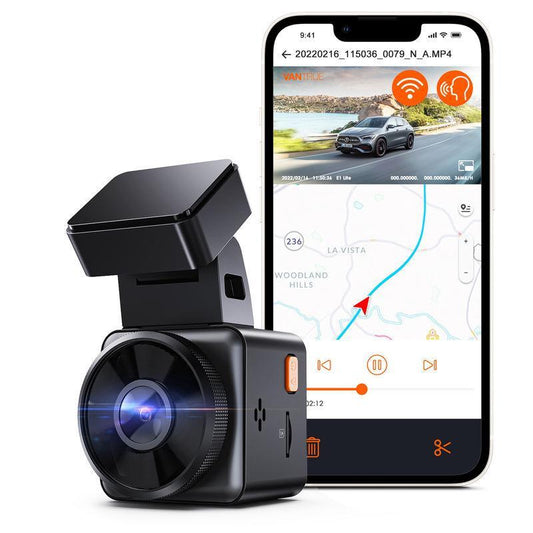 1080P WiFi Mini Dashcam mit GPS, Sprachsteuerung, Nachtsicht, Parkmodus