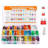 Kit de fusibles automotrices mixtos de 180 piezas: fusibles de cuchilla micro, mini y estándar