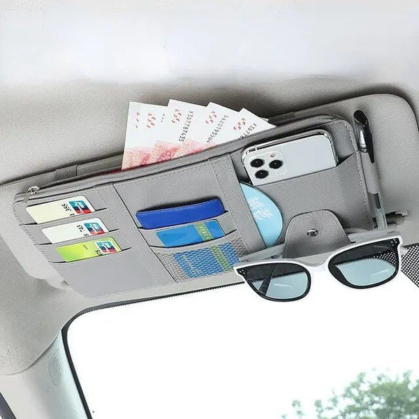 Organizador de parasol para coche con múltiples bolsillos y portalápices