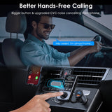 Transmisor FM Bluetooth 5.0 con dos puertos USB y cargador rápido para automóvil QC3.0