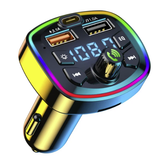 Bluetooth 5.0 Auto-FM-Transmitter mit Dual-USB-PD-Aufladung und MP3-Player mit LED-Hintergrundbeleuchtung