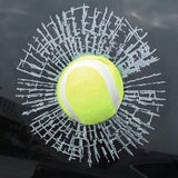 3D Smash Effect Tennis Ball Decal – Car Window Sticker