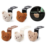 Cute Plush Bear Car Seat Back Hook with Decorative Pendant